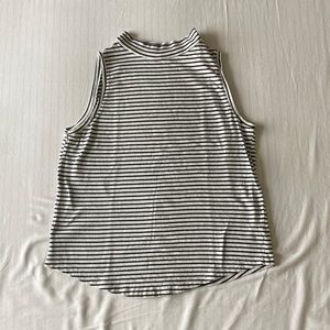 Striped sleeveless halter top